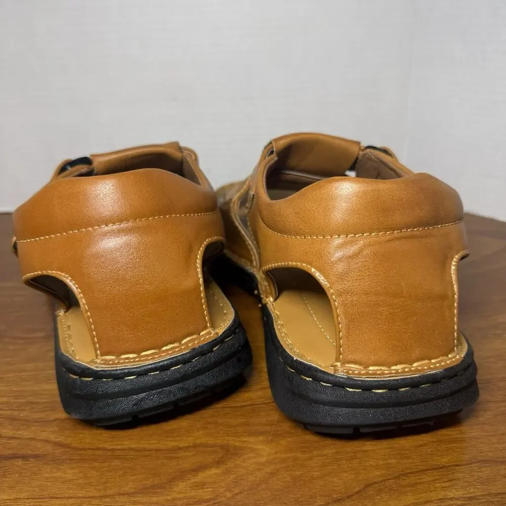 Pleasure Island Casuals Men’s Sandals Size 8.5 Brown Euc